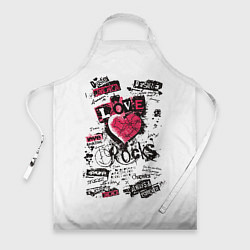 Фартук кулинарный Рок сердца 4, цвет: 3D-принт