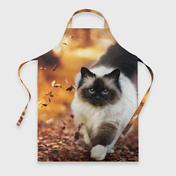 Фартук кулинарный Котик в листьях, цвет: 3D-принт