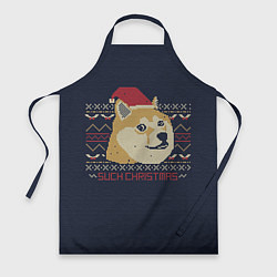 Фартук кулинарный Doge Such Christmas, цвет: 3D-принт
