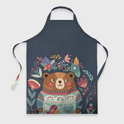 Фартук кулинарный Осенний медведь, цвет: 3D-принт