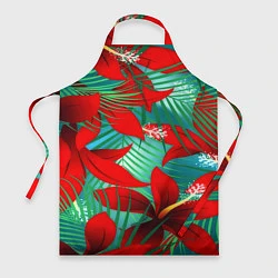 Фартук кулинарный Red Flower, цвет: 3D-принт
