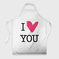Фартук кулинарный I Iove you, цвет: 3D-принт