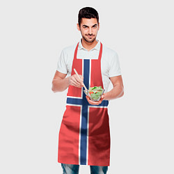 Фартук кулинарный Флаг Норвегии, цвет: 3D-принт — фото 2