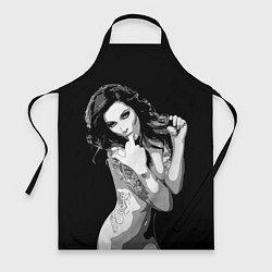Фартук кулинарный Sexy Girl: Black & White, цвет: 3D-принт