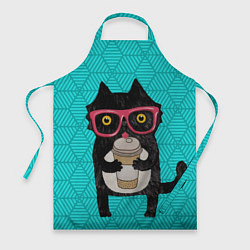Фартук кулинарный Котик с кофе, цвет: 3D-принт