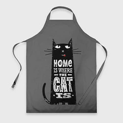 Фартук кулинарный Дом там, где твой кот, цвет: 3D-принт