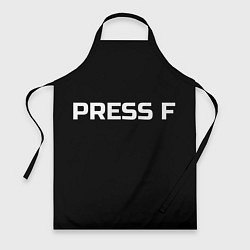 Фартук кулинарный Футболка с надписью PRESS F, цвет: 3D-принт