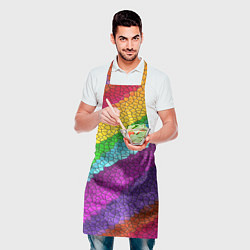 Фартук кулинарный Яркая мозаика радуга диагональ, цвет: 3D-принт — фото 2