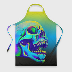 Фартук кулинарный Neon skull, цвет: 3D-принт