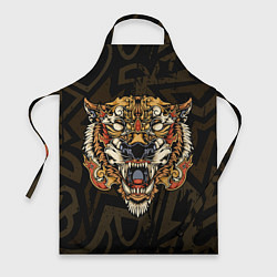 Фартук кулинарный Тигровый стимпанк Tiger, цвет: 3D-принт