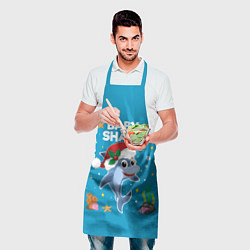 Фартук кулинарный Новогодний Baby Shark, цвет: 3D-принт — фото 2