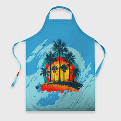 Фартук кулинарный Море Пальмы Песок, цвет: 3D-принт