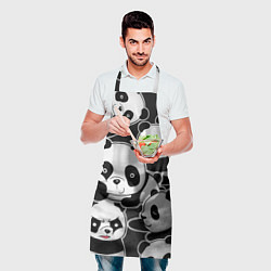 Фартук кулинарный Смешные панды, цвет: 3D-принт — фото 2