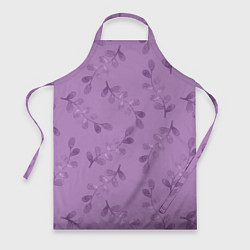 Фартук кулинарный Листья на фиолетовом фоне, цвет: 3D-принт
