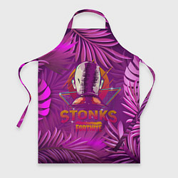 Фартук кулинарный Fortnite Neon Stonks Meme, цвет: 3D-принт