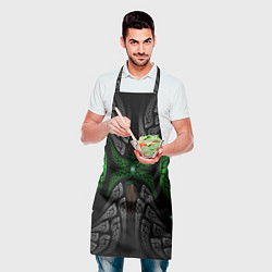 Фартук кулинарный Серо-Зеленые Узоры, цвет: 3D-принт — фото 2