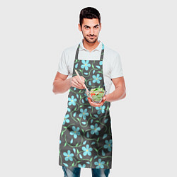 Фартук кулинарный Цветочный узор на темном фоне, цвет: 3D-принт — фото 2