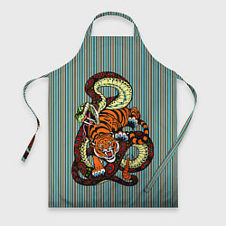 Фартук кулинарный Тигры Змея Полосы, цвет: 3D-принт