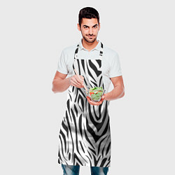 Фартук кулинарный Черно-белая зебра, цвет: 3D-принт — фото 2