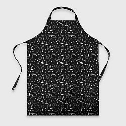 Фартук кулинарный Черно-белый спортивный узор, цвет: 3D-принт