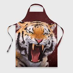 Фартук кулинарный Тигр красавчик сердится, цвет: 3D-принт