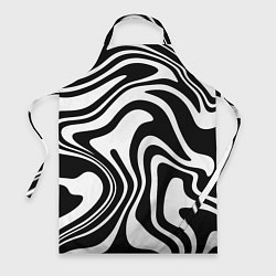 Фартук кулинарный Черно-белые полосы Black and white stripes, цвет: 3D-принт