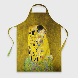 Фартук кулинарный Влюблённые поцелуй художник Климт, цвет: 3D-принт