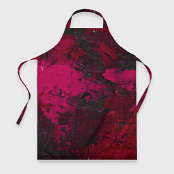 Фартук кулинарный Бордовые мазки в тёмно-красных тонах, цвет: 3D-принт