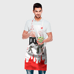 Фартук кулинарный Doomguy vs Cyberdemon спина, цвет: 3D-принт — фото 2