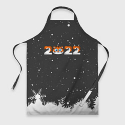 Фартук кулинарный Новый год 2022 - надпись 2022, цвет: 3D-принт