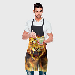 Фартук кулинарный Тигр В Пламени, цвет: 3D-принт — фото 2