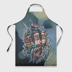 Фартук кулинарный Трамвай Номер 13 Ужасы, цвет: 3D-принт