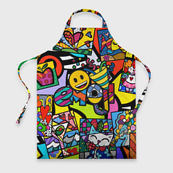 Фартук кулинарный Romero Britto - emoji, цвет: 3D-принт