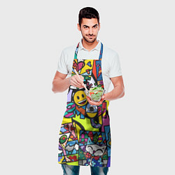 Фартук кулинарный Romero Britto - emoji, цвет: 3D-принт — фото 2