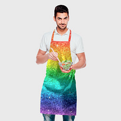 Фартук кулинарный Блестки радуга, цвет: 3D-принт — фото 2
