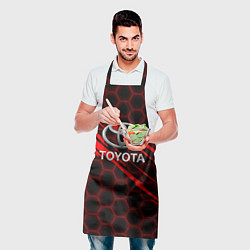 Фартук кулинарный Toyota: Красные соты, цвет: 3D-принт — фото 2