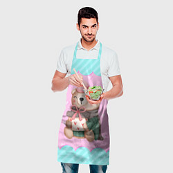 Фартук кулинарный Мишка с подарками день влюбленных, цвет: 3D-принт — фото 2