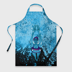 Фартук кулинарный Спортивное плавание Голубая вода, цвет: 3D-принт