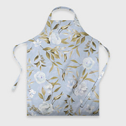 Фартук кулинарный Цветы Золотые Листья, цвет: 3D-принт