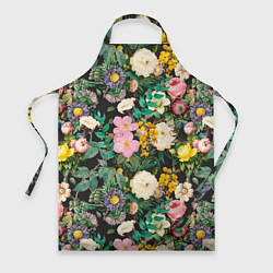Фартук кулинарный Паттерн из летних цветов Summer Flowers Pattern, цвет: 3D-принт