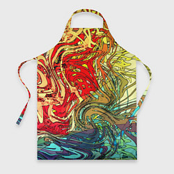 Фартук кулинарный Хаотичные линии Abstract pattern, цвет: 3D-принт