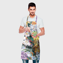 Фартук кулинарный Цветы Красочный Лакфиоль, цвет: 3D-принт — фото 2