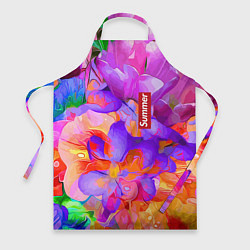 Фартук кулинарный Красочный цветочный паттерн Лето Colorful Floral P, цвет: 3D-принт