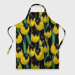 Фартук кулинарный Цветы Желтые Тюльпаны, цвет: 3D-принт