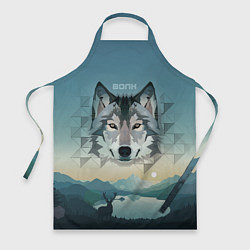 Фартук кулинарный Серый волк - голова, цвет: 3D-принт