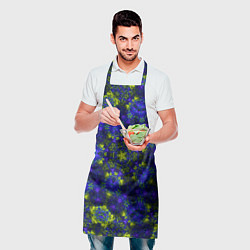 Фартук кулинарный Абстрактный зелено-синий узор Звезда, цвет: 3D-принт — фото 2