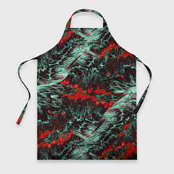 Фартук кулинарный Красно-Белая Вулканическая Лава, цвет: 3D-принт