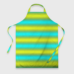 Фартук кулинарный Бирюзово-желтые неоновые полосы, цвет: 3D-принт