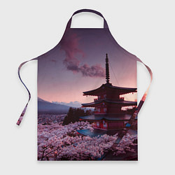Фартук кулинарный Цветение сакуры в Японии, цвет: 3D-принт