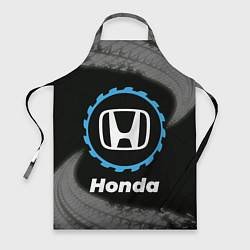 Фартук кулинарный Honda в стиле Top Gear со следами шин на фоне, цвет: 3D-принт